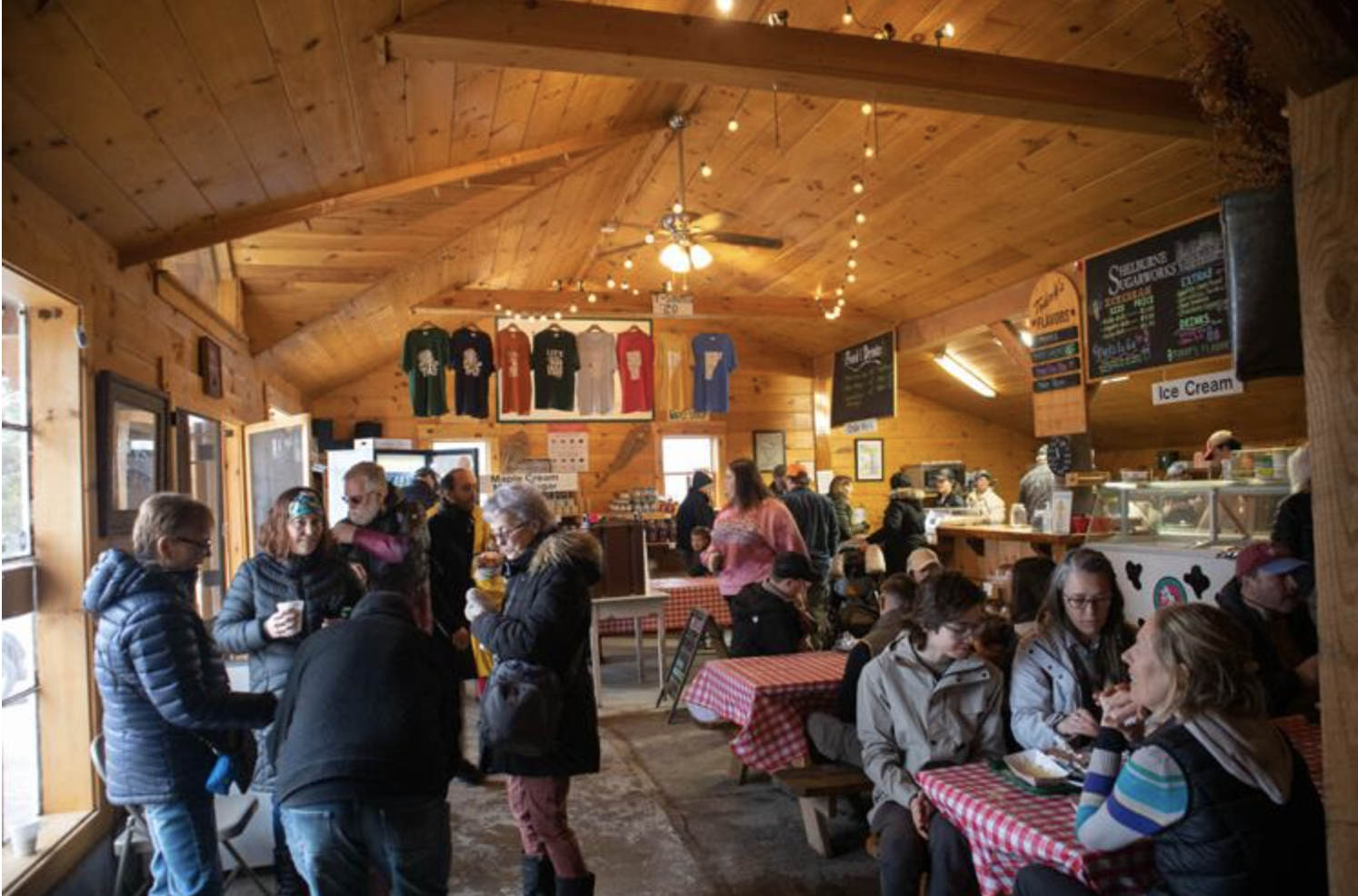  Visitors sample Shelburne Sugarworks products March 26 during Maple Open House Weekend 