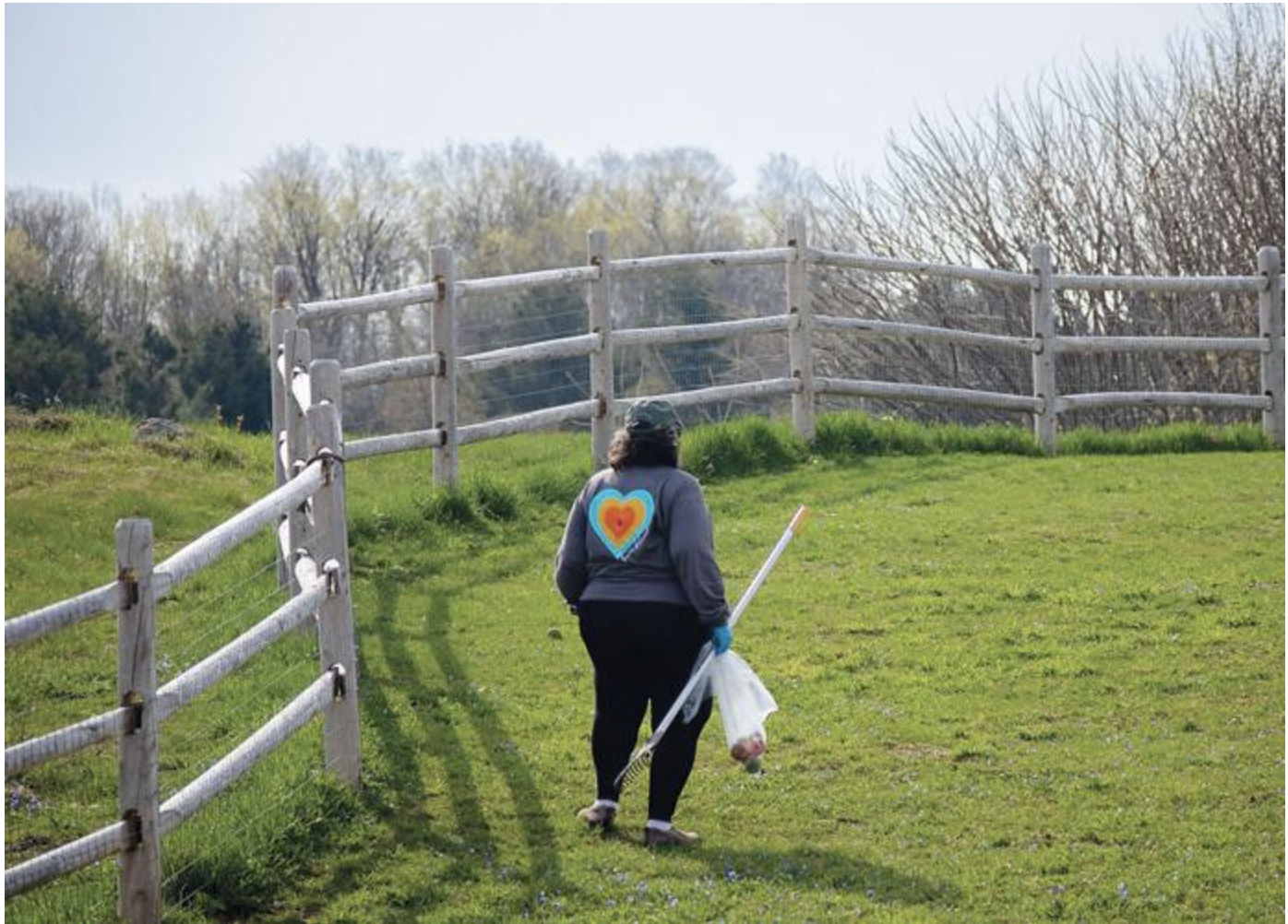  Lisa Yankowski helps clean up Wheeler Dog Park for the April Stools Day event 