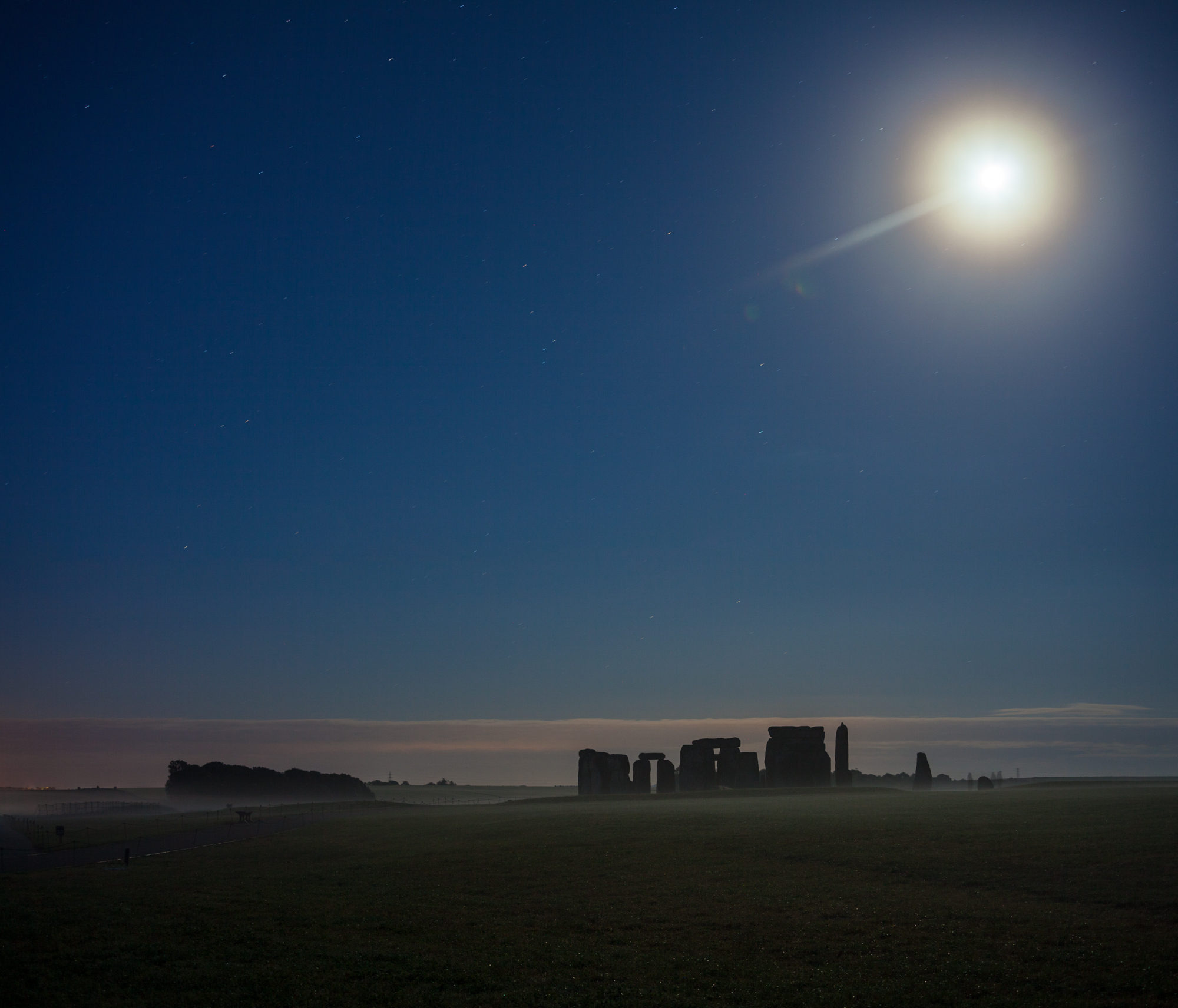 Moon over Stonehenge