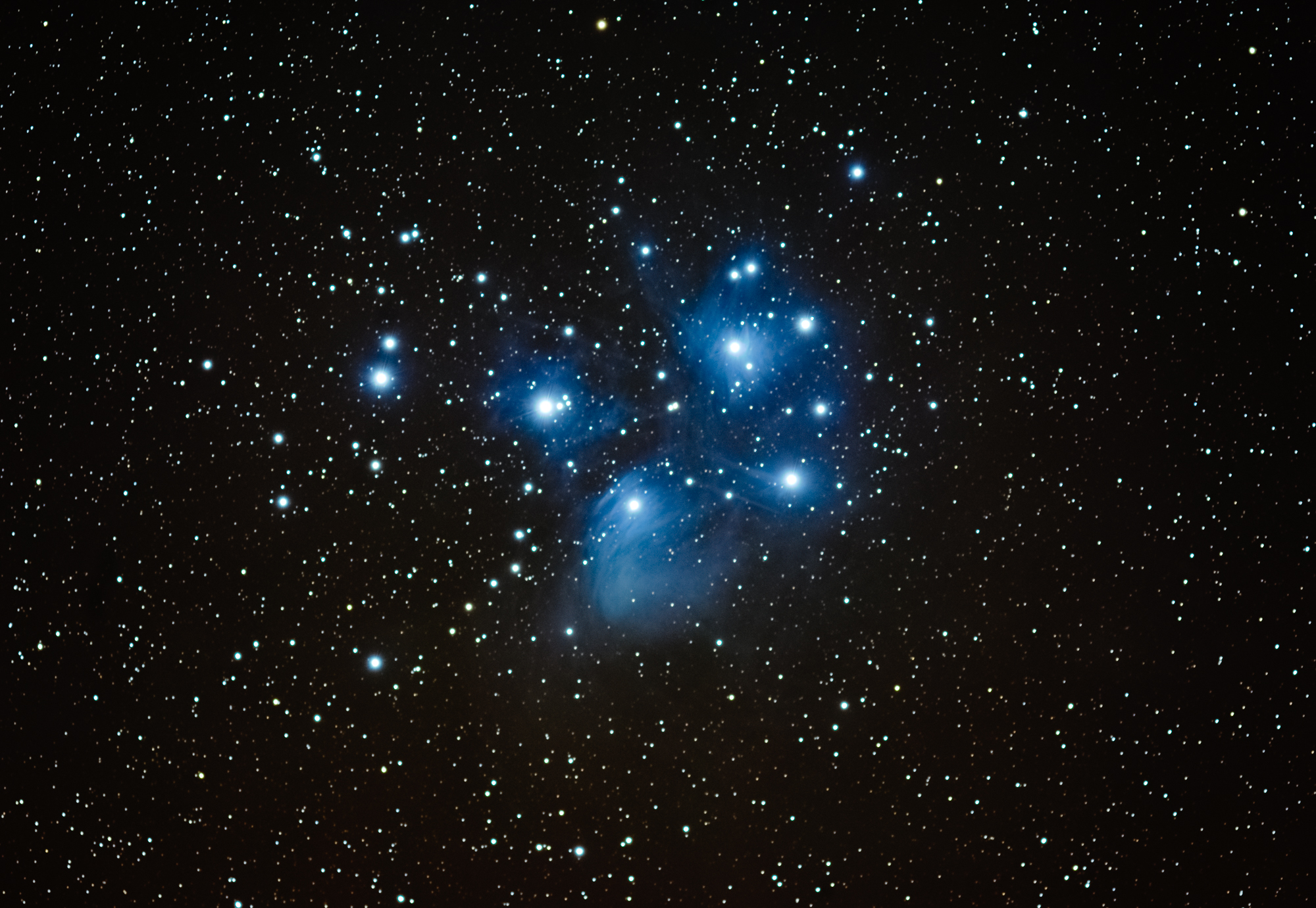The Pleiades open cluster, M45