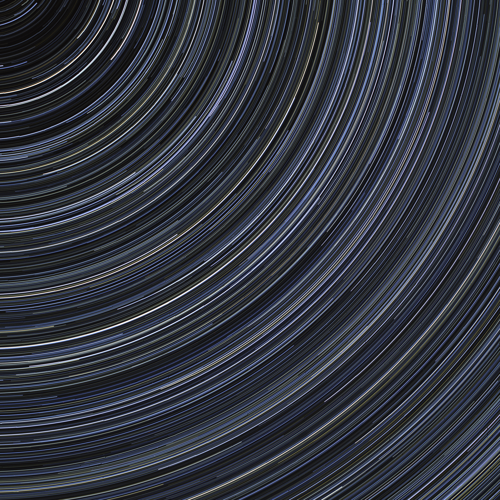 Colourful stars travelling around the North Pole