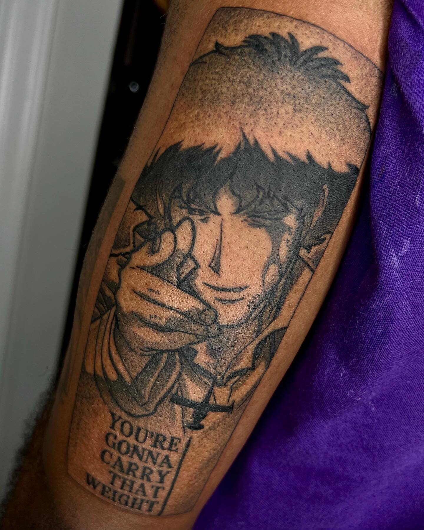 🚀Spike🚀
From Cowboy Bebop
&bull;
&bull;
I&rsquo;d love to do more Anime or Game Characters
DM me for info 
&bull;
#spikesiegel #cowboybebop #blackwork #blackworktattoo #animetattoo #animetattoos #anime #paneltattoo #chicago #chicagotattooartist #ta