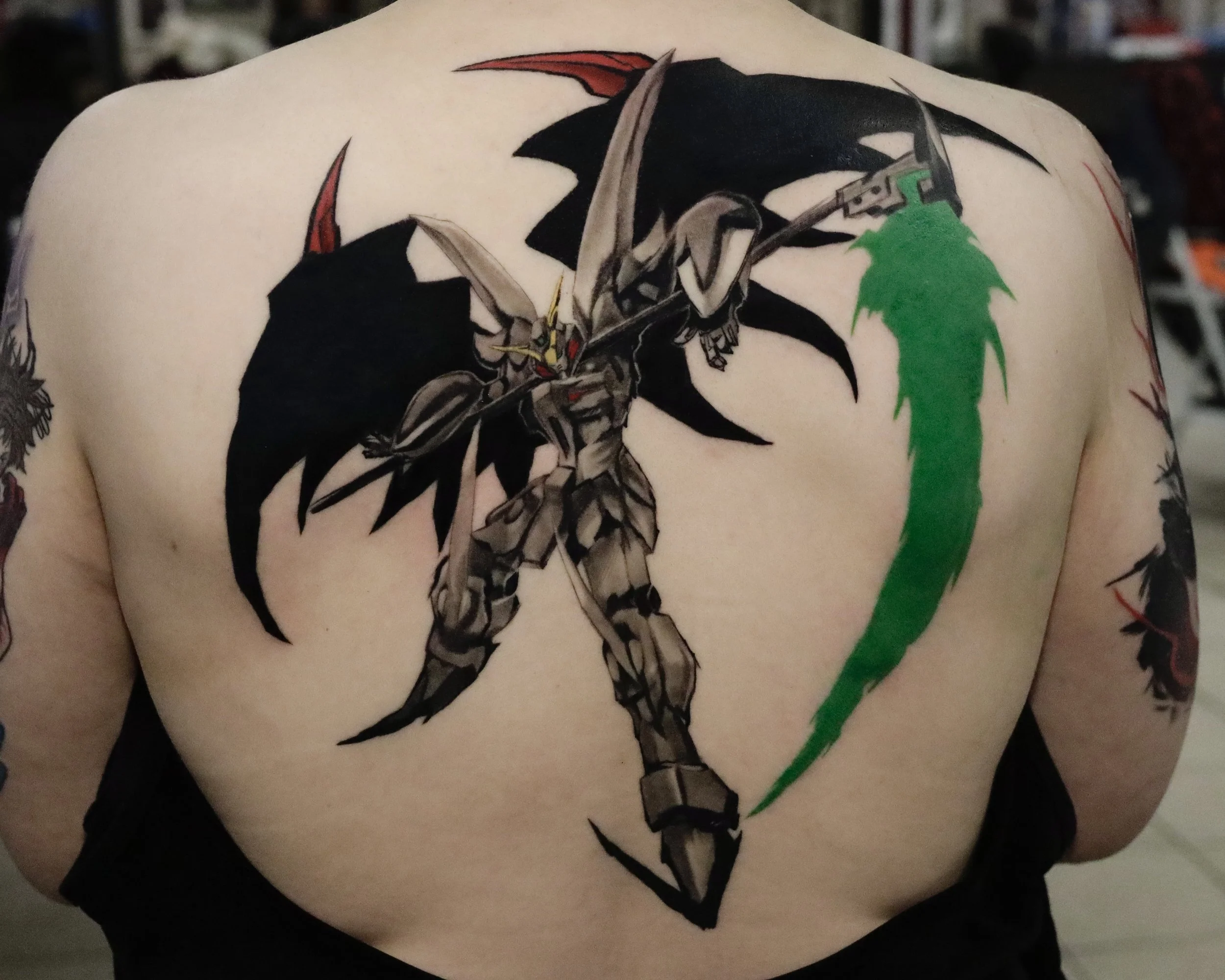 Gundam Deathscythe Hell Back Tattoo | David Exile