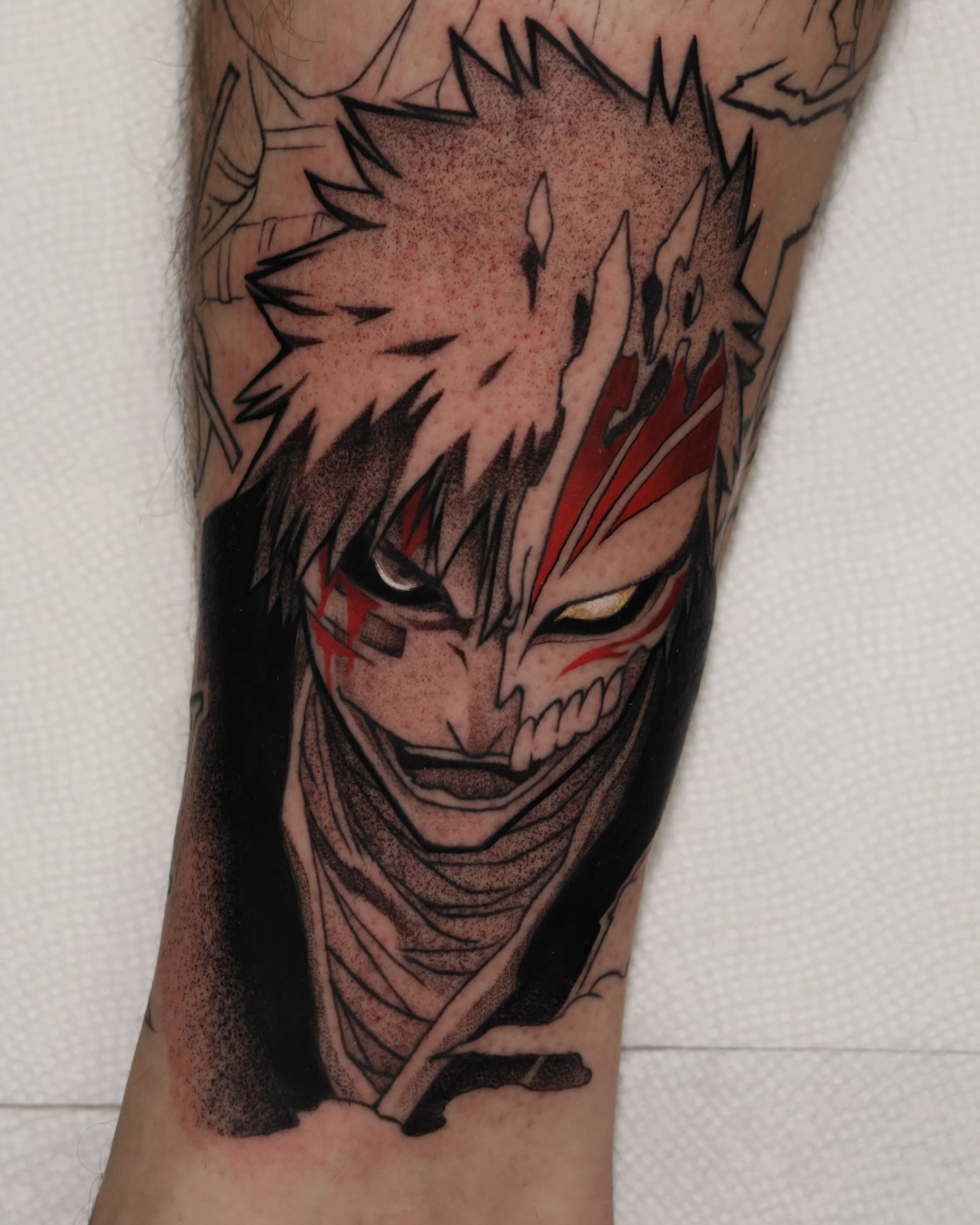 Ichigo Hollow Mask Bleach Tattoo | David Exile Chicago