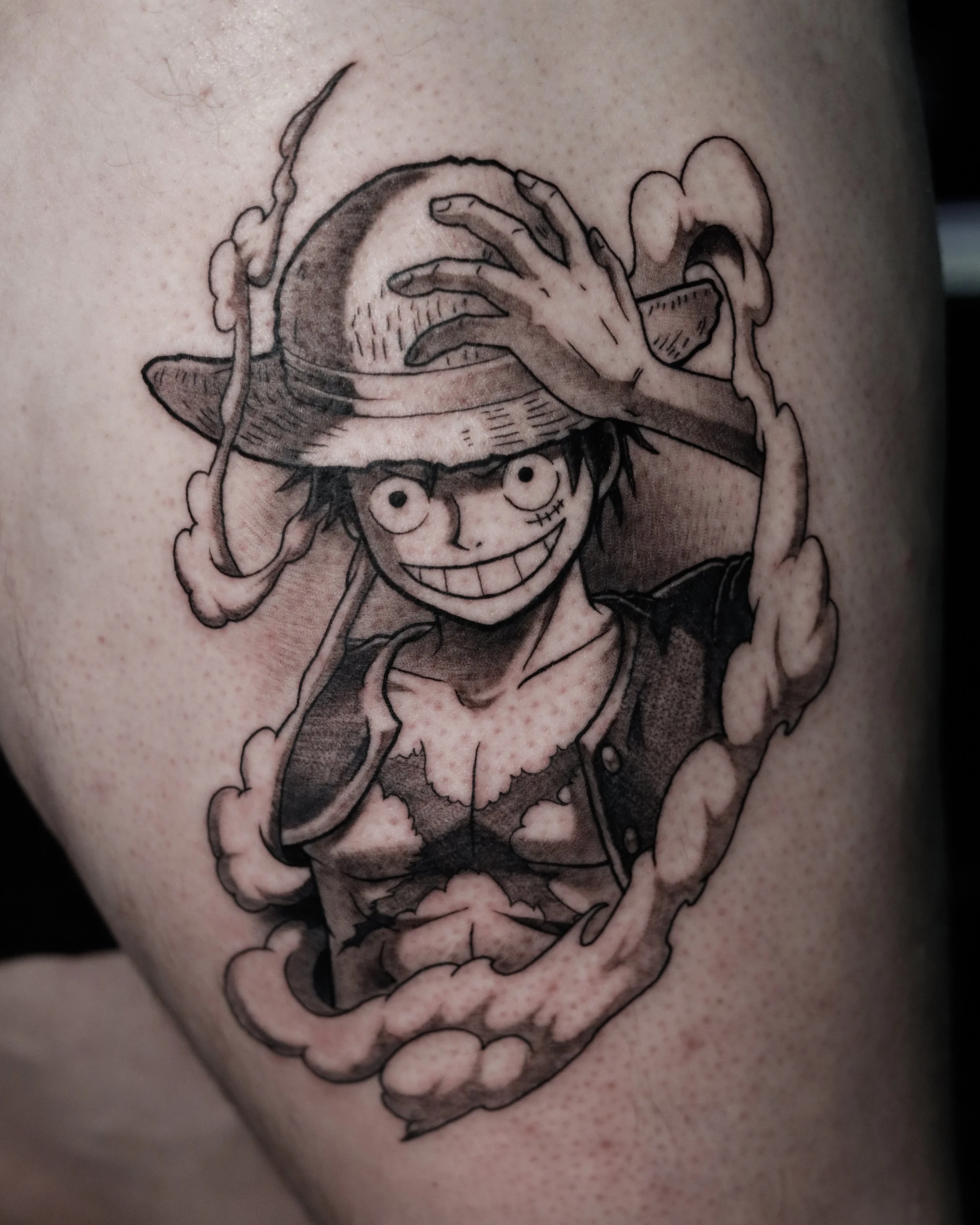 Luffy One Piece Detailed Tattoo | David Exile Chicago