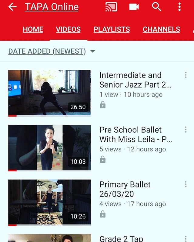 Look out for your emails with links to your classes on our new private YouTube channel. 😊