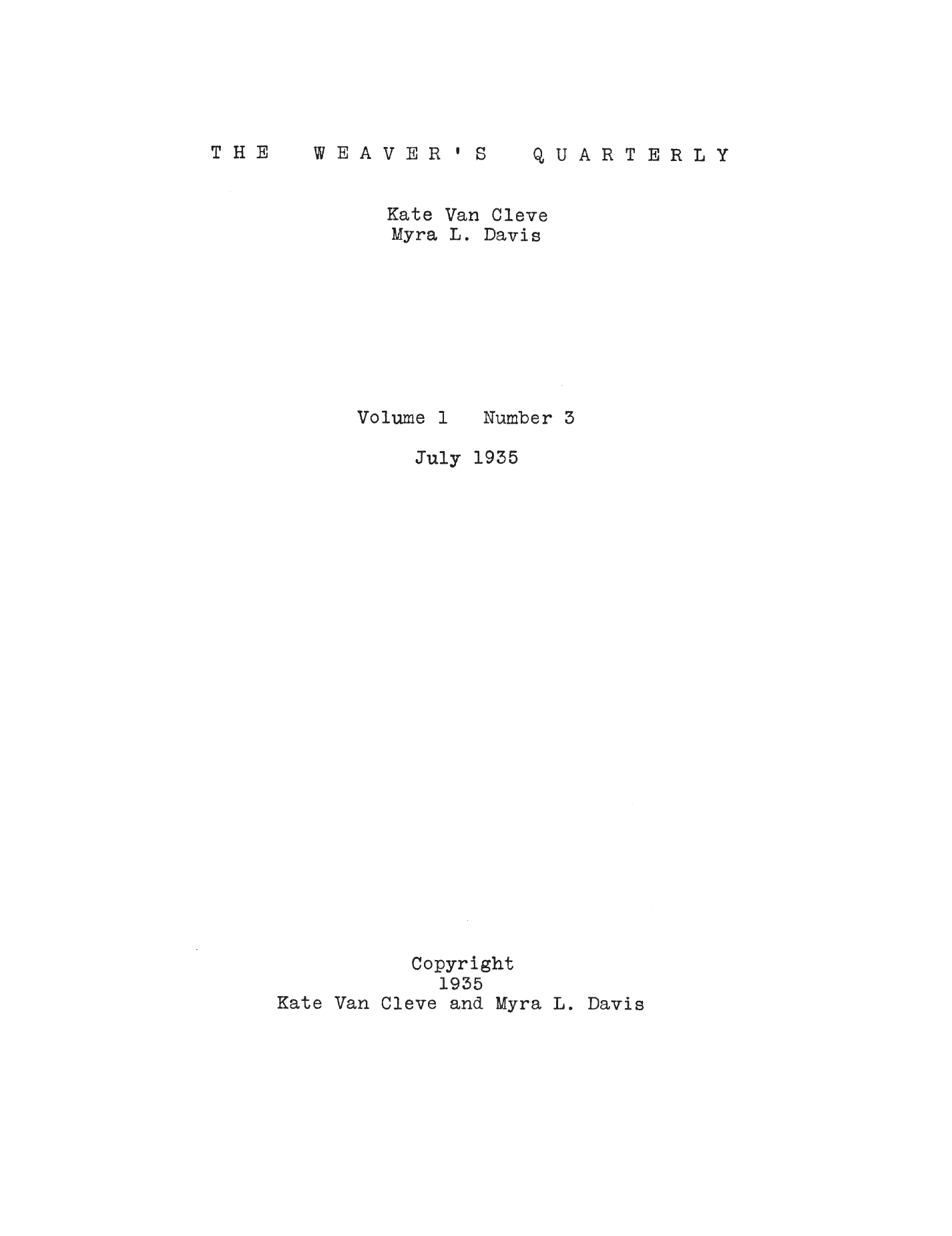 Volume 1, No. 3