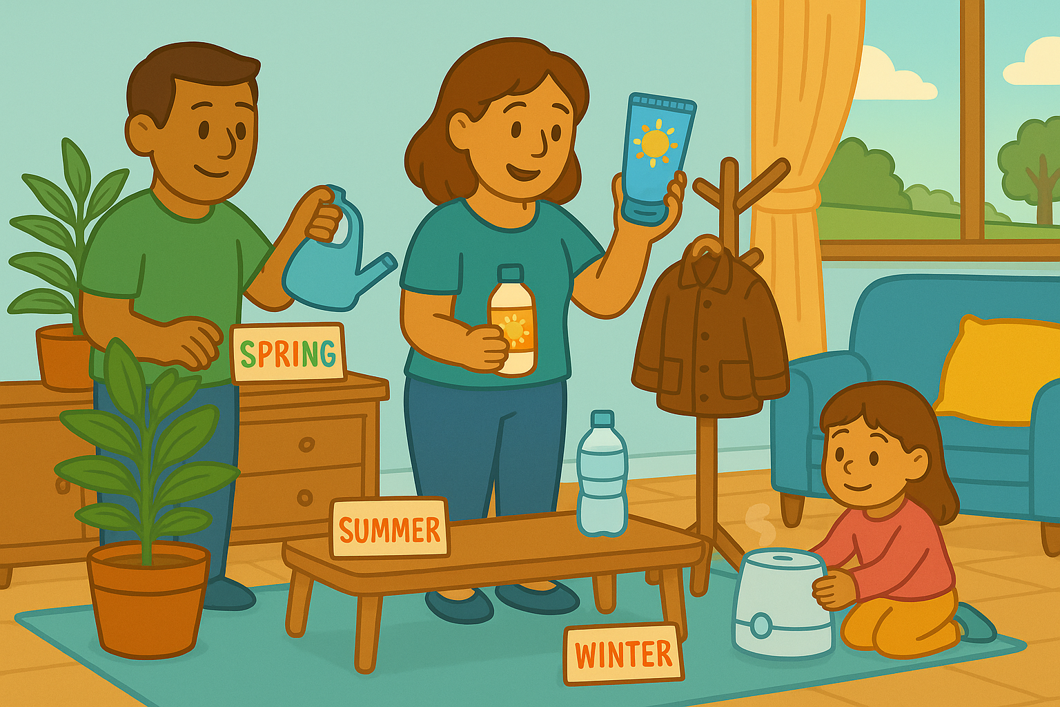 Family Wellness Checklists by Season
