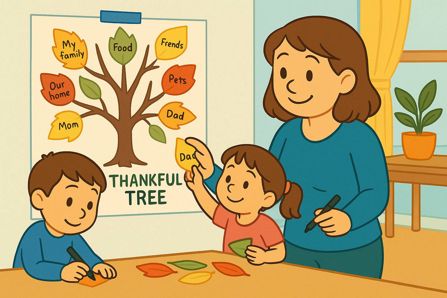 Teaching Gratitude With a Family “Thankful Tree”