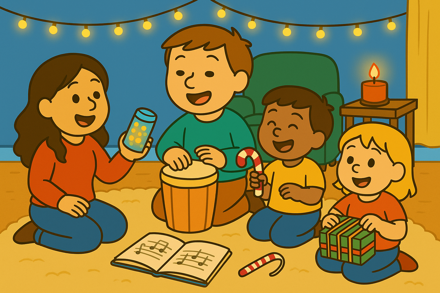 Family Holiday Music Nights With Homemade Instruments