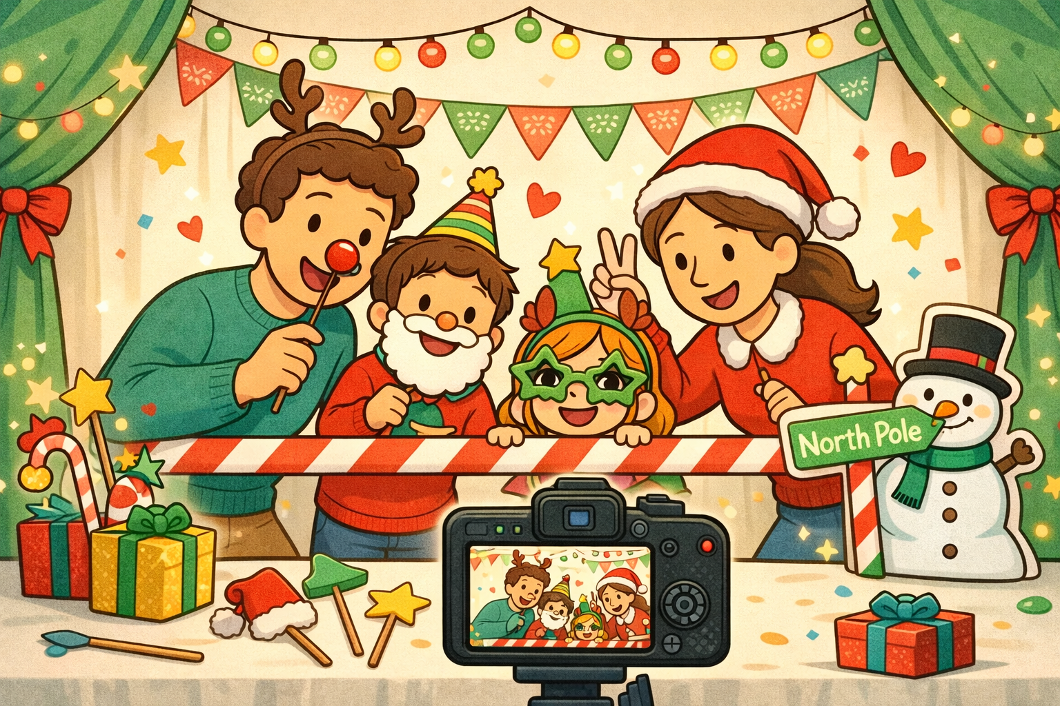 Family Holiday Photo Booth Ideas at Home