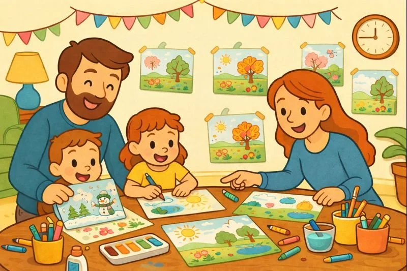 Teaching Kids About Seasons Through Art