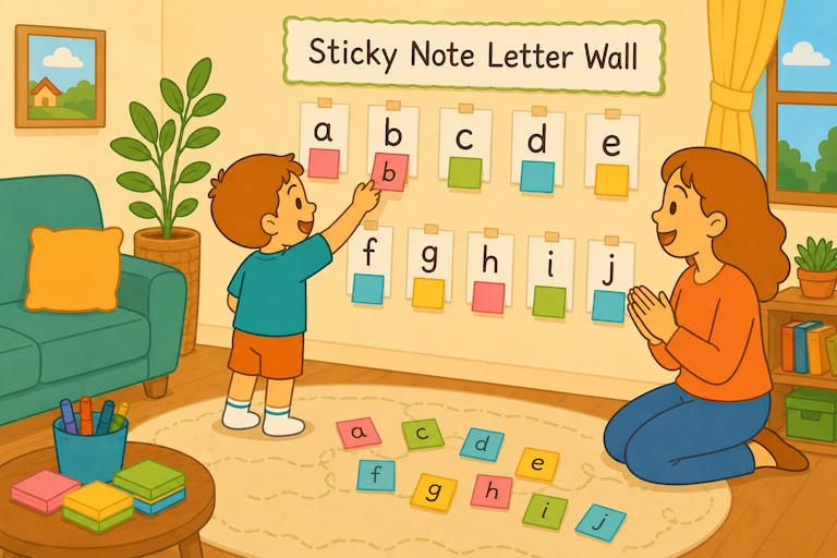 Sticky Note Letter Wall