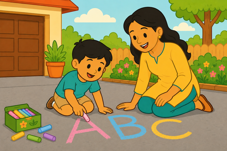 Chalk Letter Practice
