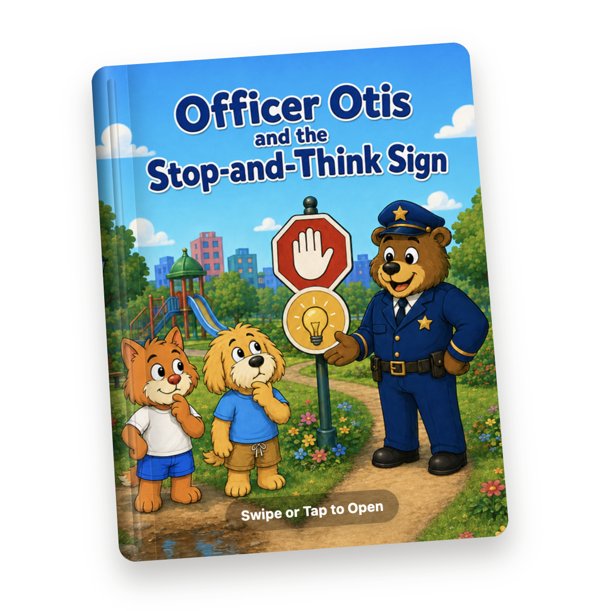 Officer Otis and the Stop-and-Think Sign