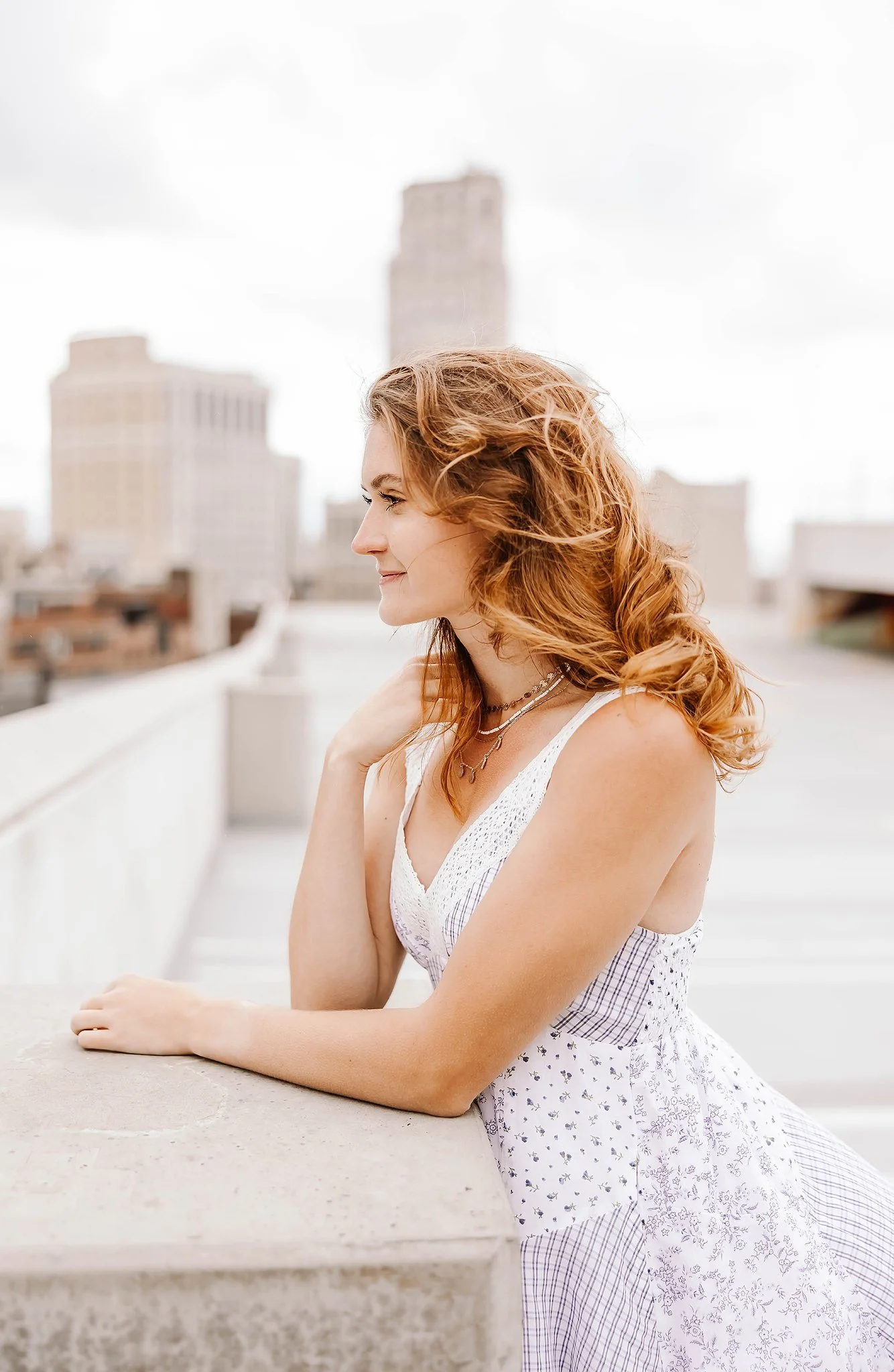 detroit rooftop senior pics