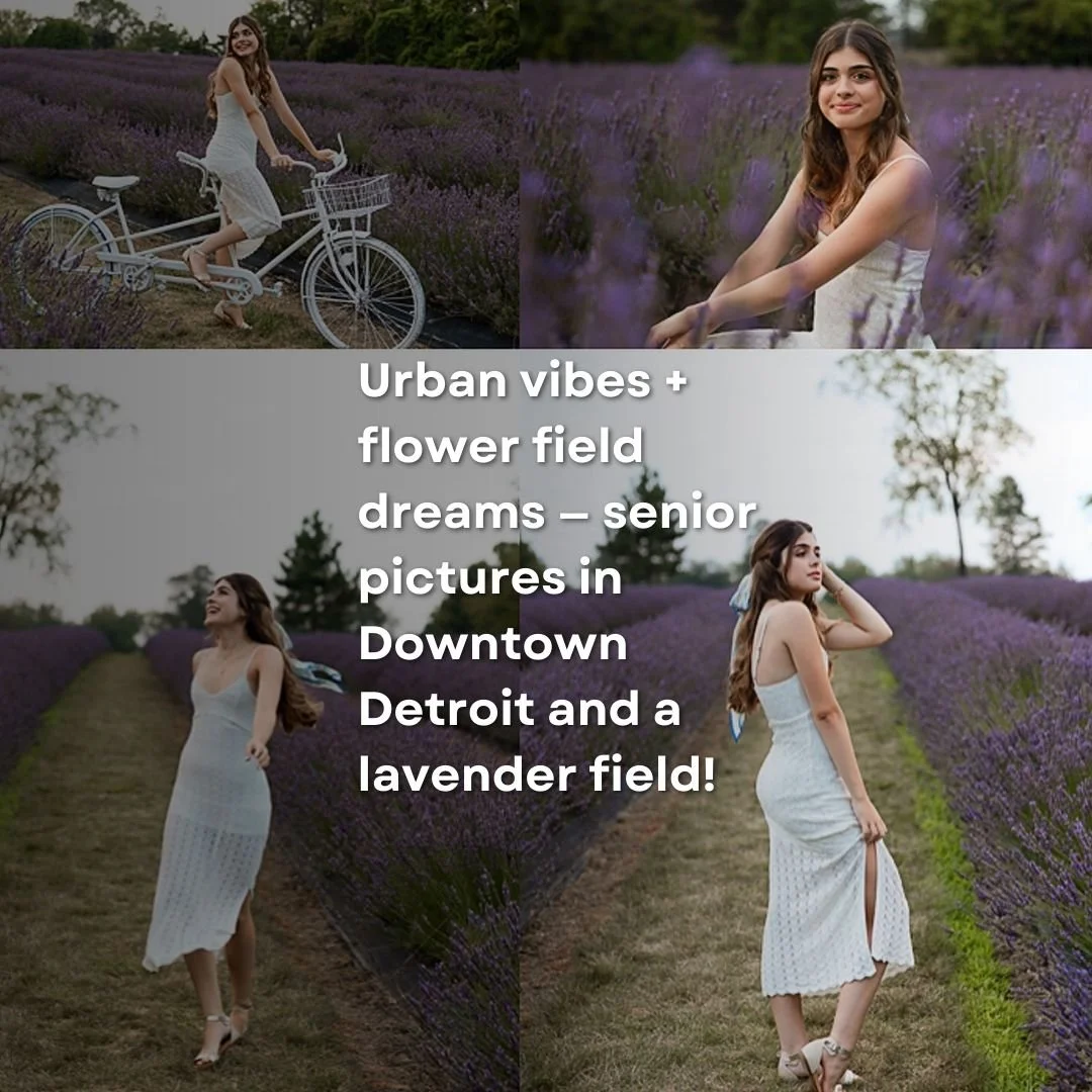 senior pictures in a lavendar field metro detroit