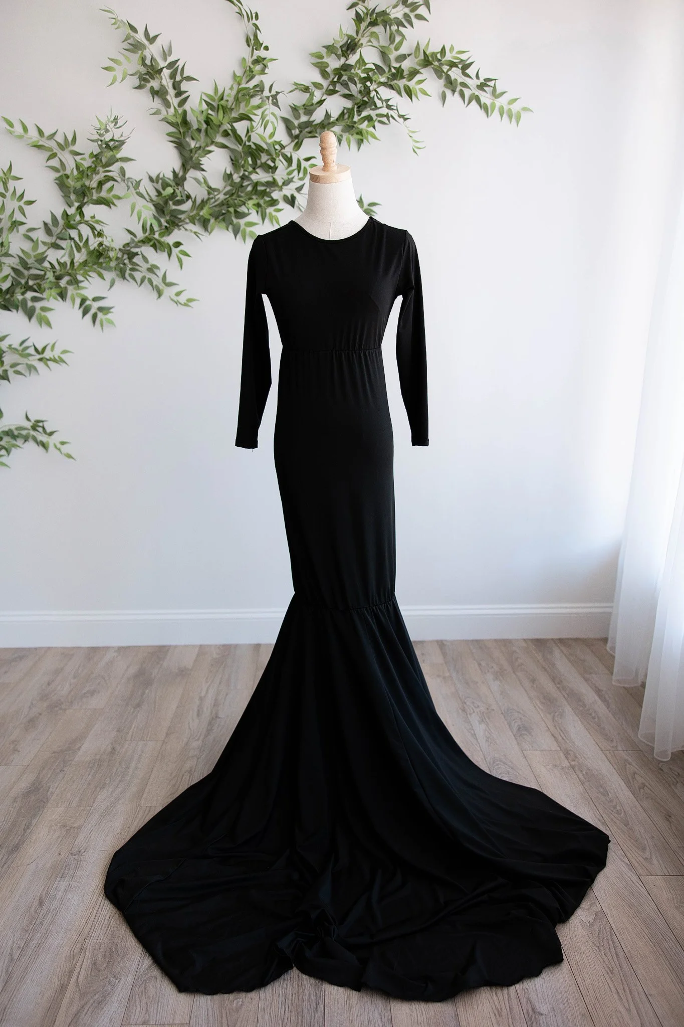 Postpartum mom styled in studio client closet dress for a luxury newborn photo session in Clinton Township