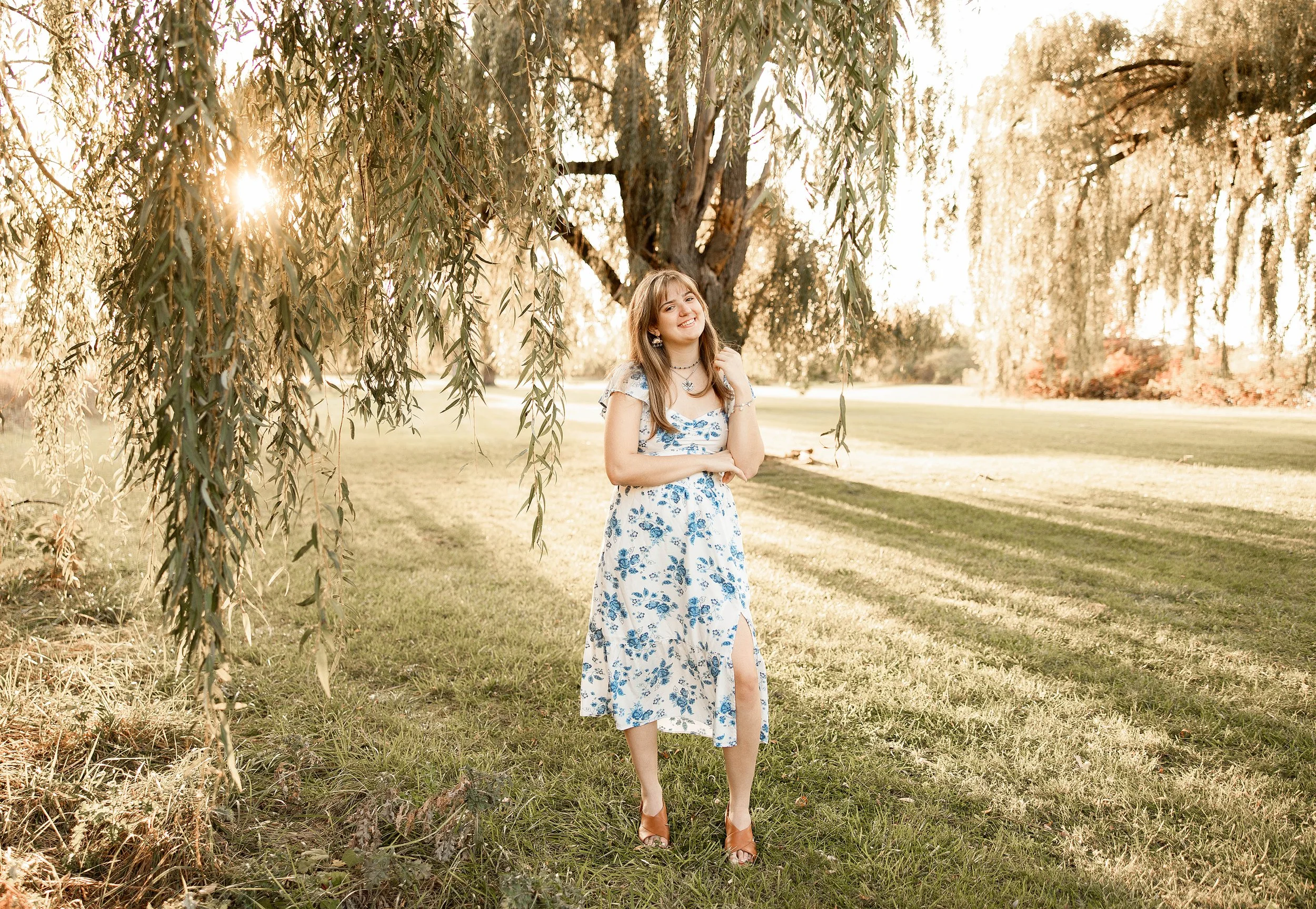 senior girl outfit Belle Isle Detroit flowy dress