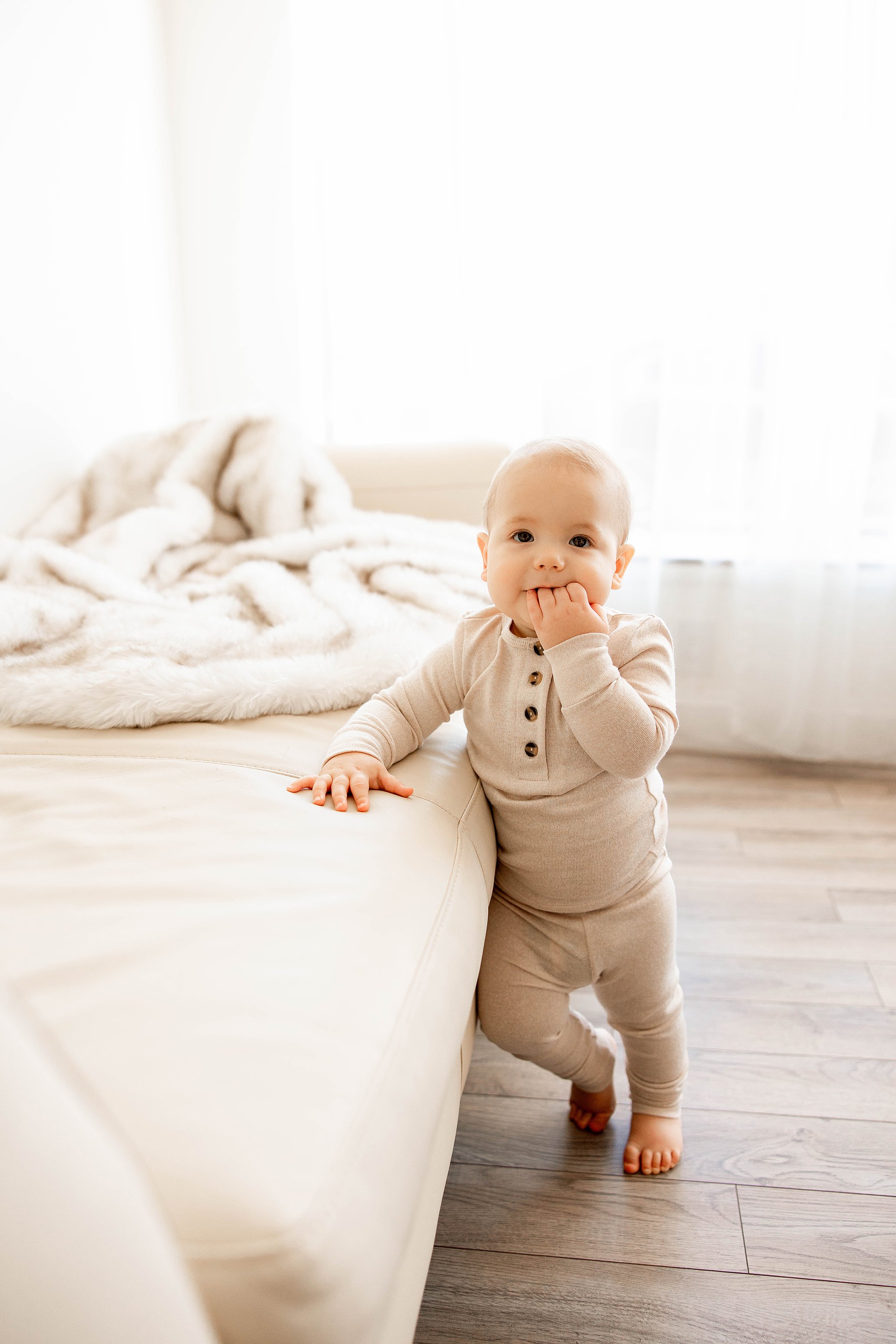 timeless baby first birthday photography clean backdrop Detroit