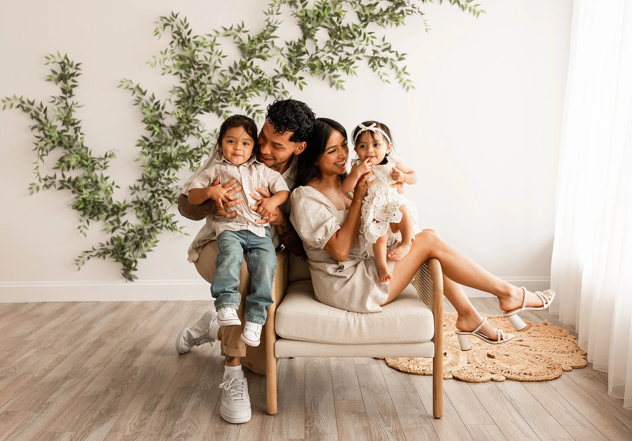 family first birthday photos with baby in studio Metro Detroit
