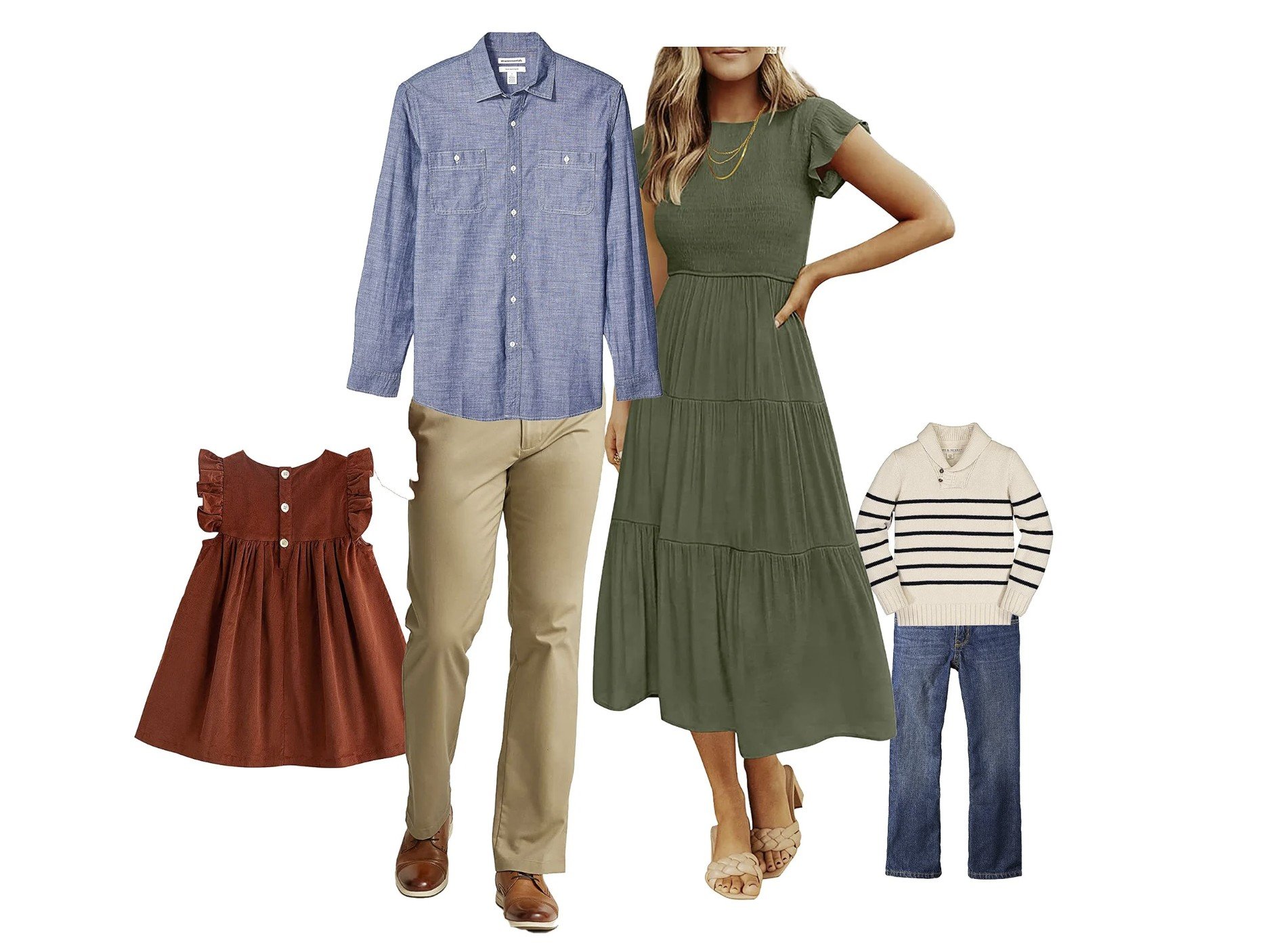 Family wearing soft earthy colors for fall family photos