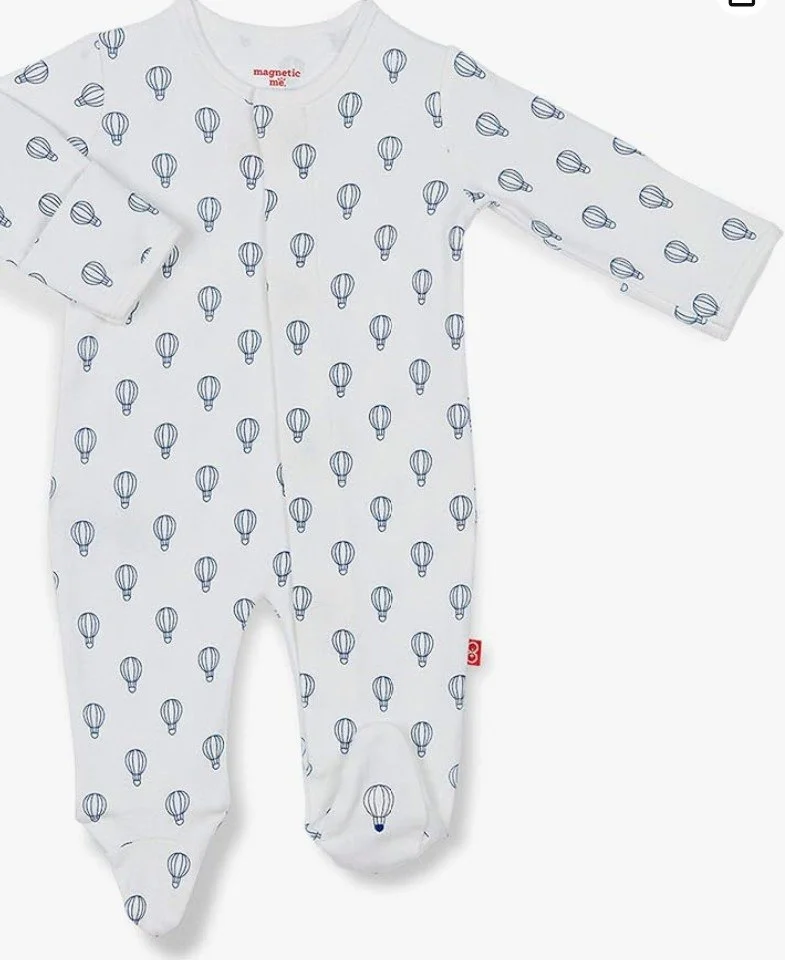 newborn baby onesie with magnetic closure for easy middle of the night feeding and diaper changes