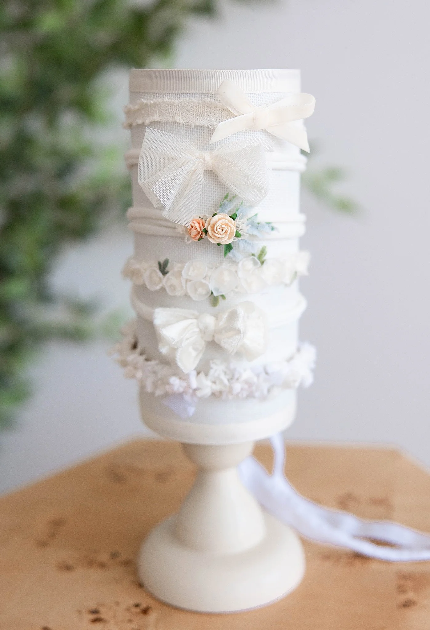 newborn and baby girl headbands displayed for clients to make selections from