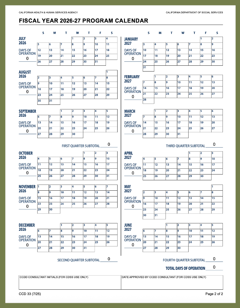 Visual of the CDSS Program Calendar