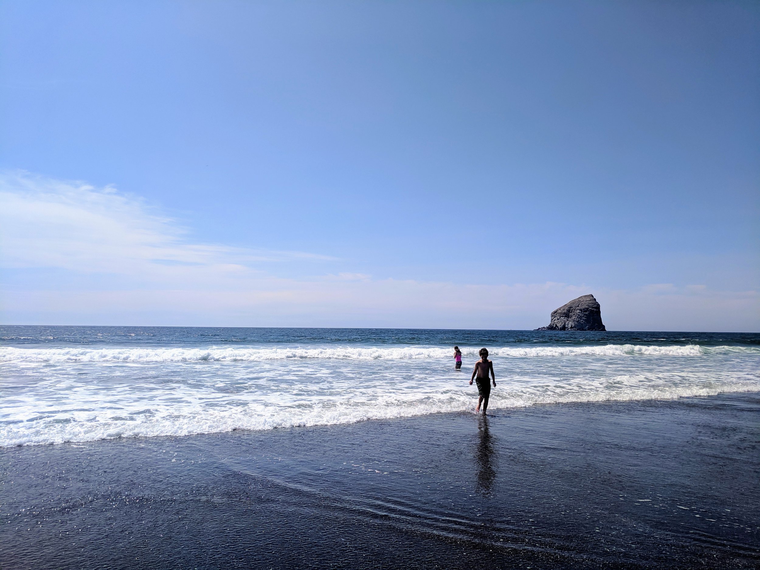  Venturing into the Pacific Ocean  at Pacific City. 