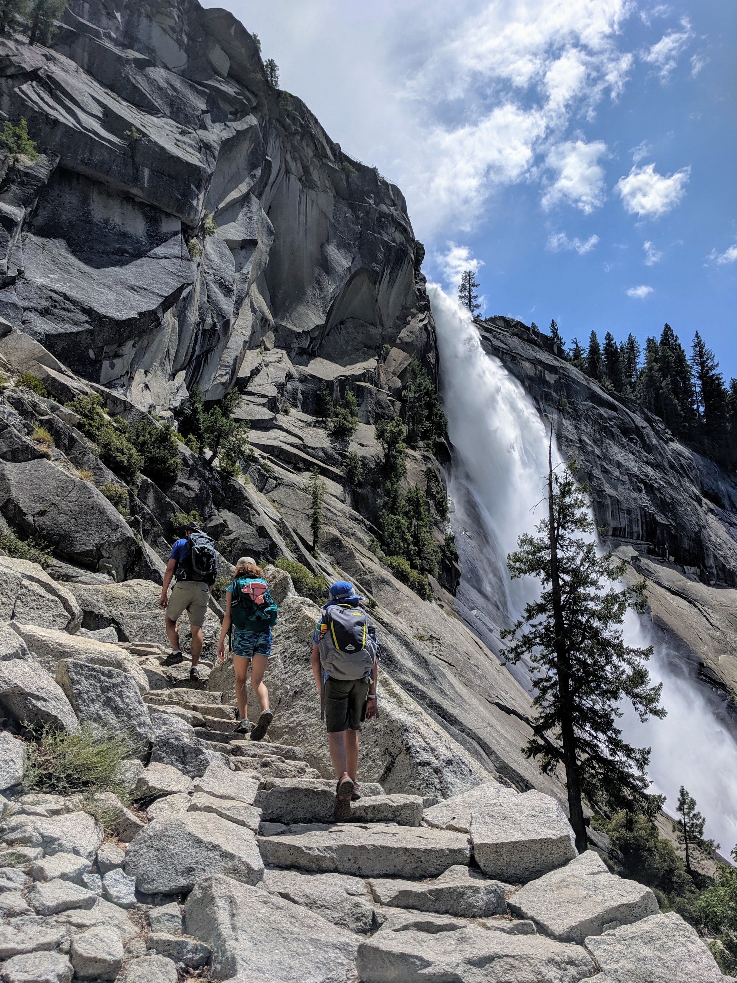  Nevada Falls as seen from Mist Trail in Yosemite. 
