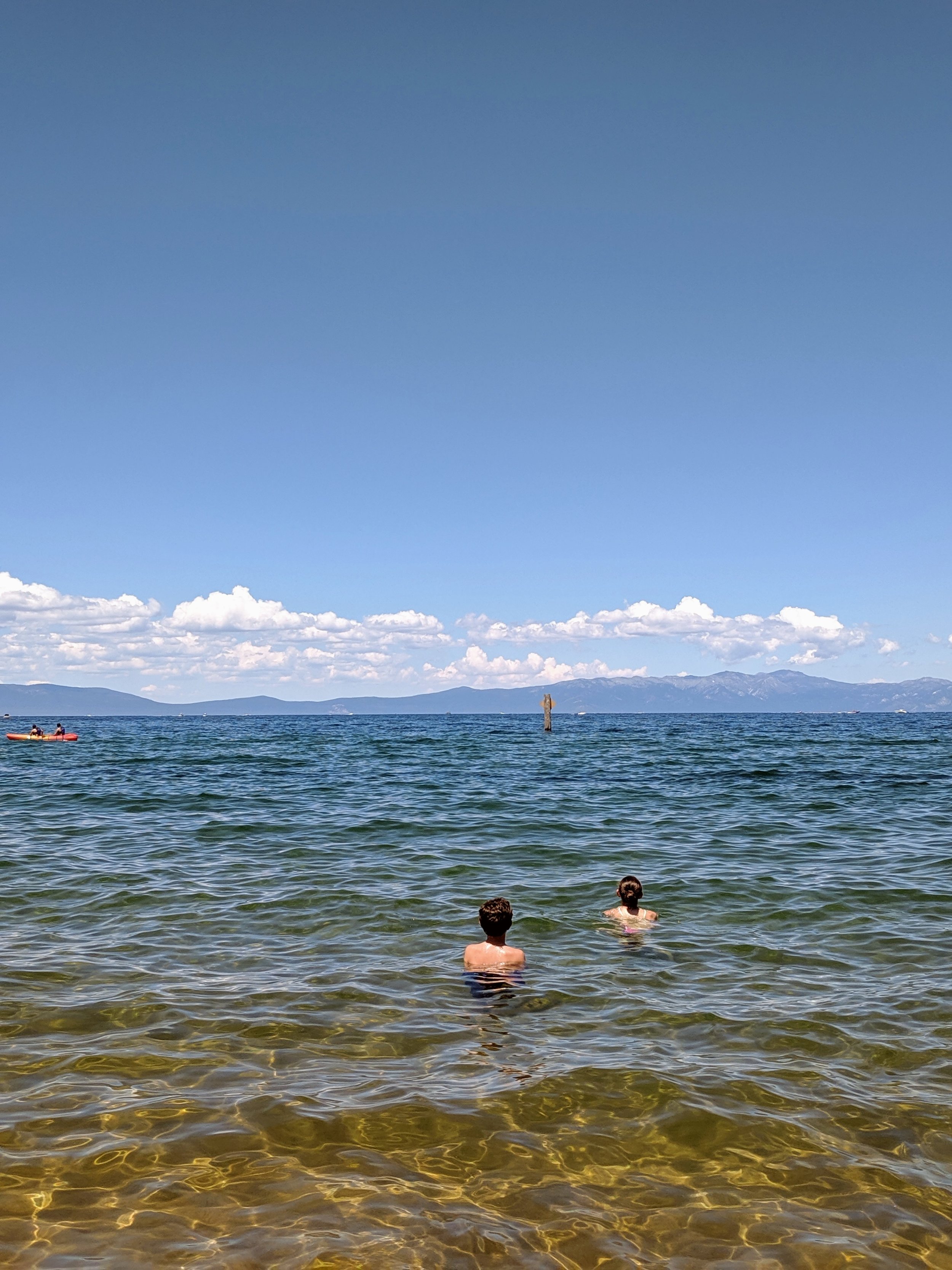  Ada and Jackson at Pope Beach in Lake Tahoe. 