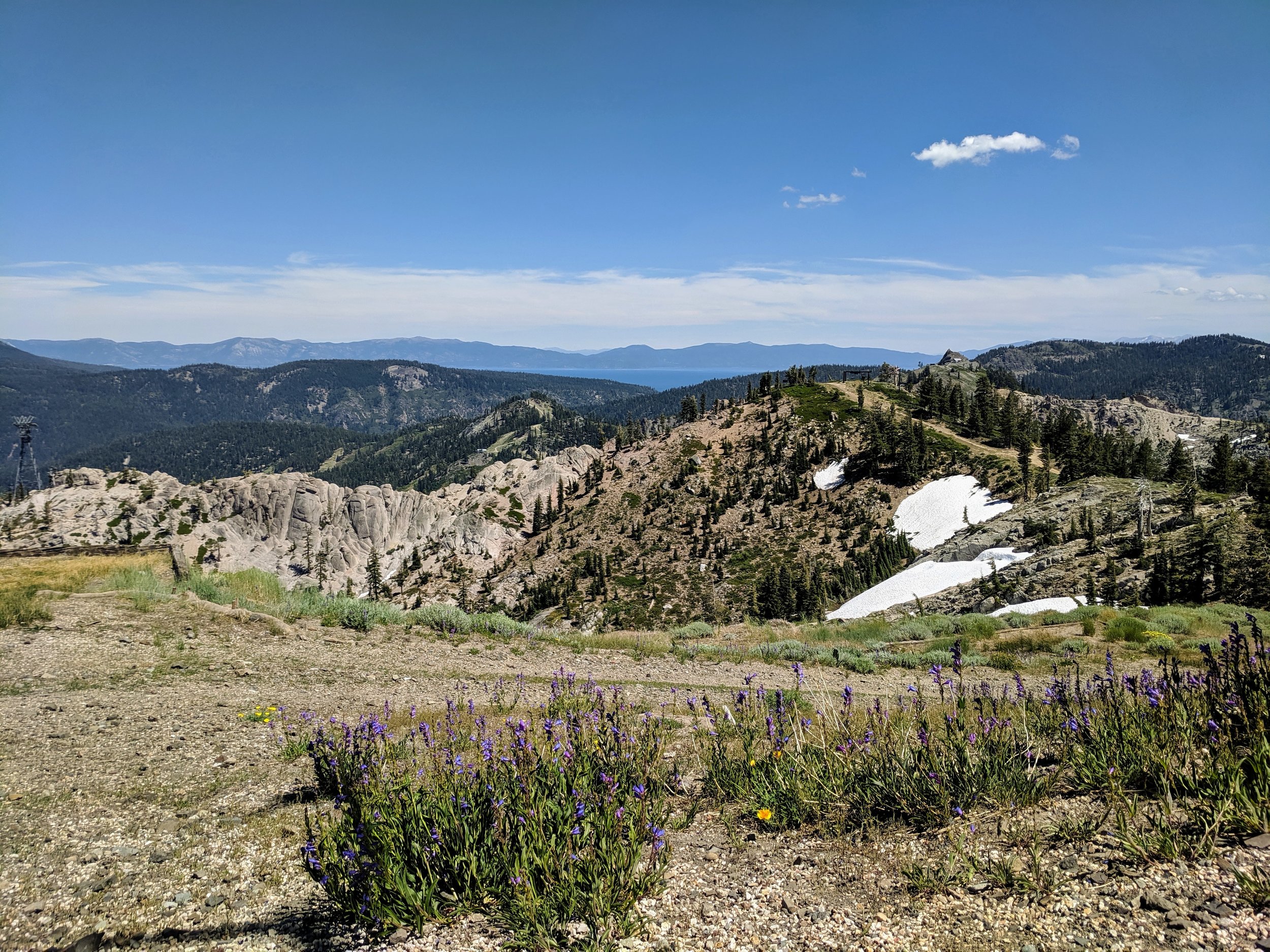  View from High Camp at Squaw Valley with Lake Tahoe in distance. 