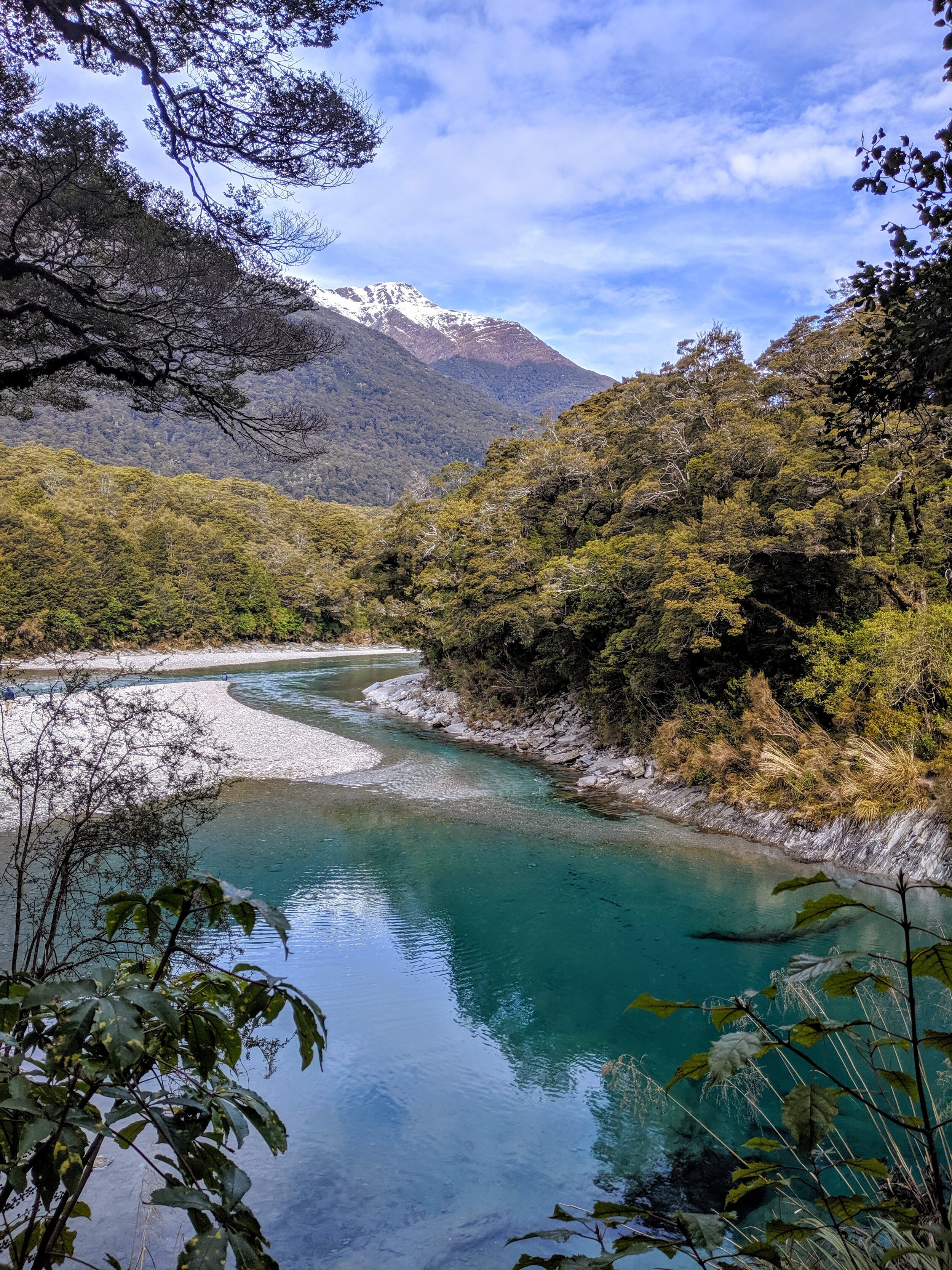  Blue Pools feeding into the Makarora River in Mt. Aspiring National Park. 