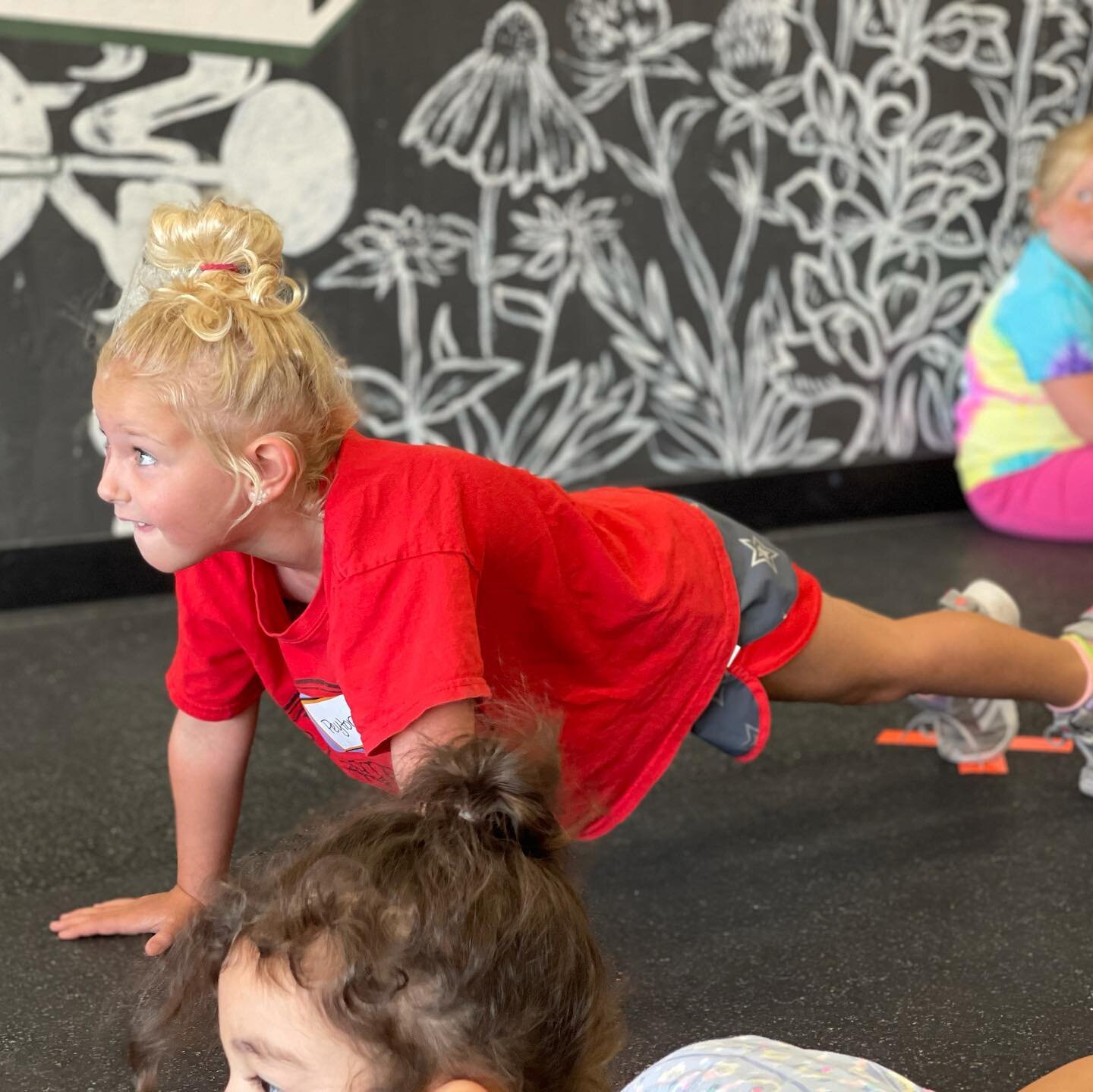 Today at Core Kids Camp we learned that it is good to do HARD things. And boy did we put that lesson to the test with max effort planks and wall-sits. These kiddos had jello arms and legs when it was over because they were committed to doing their be