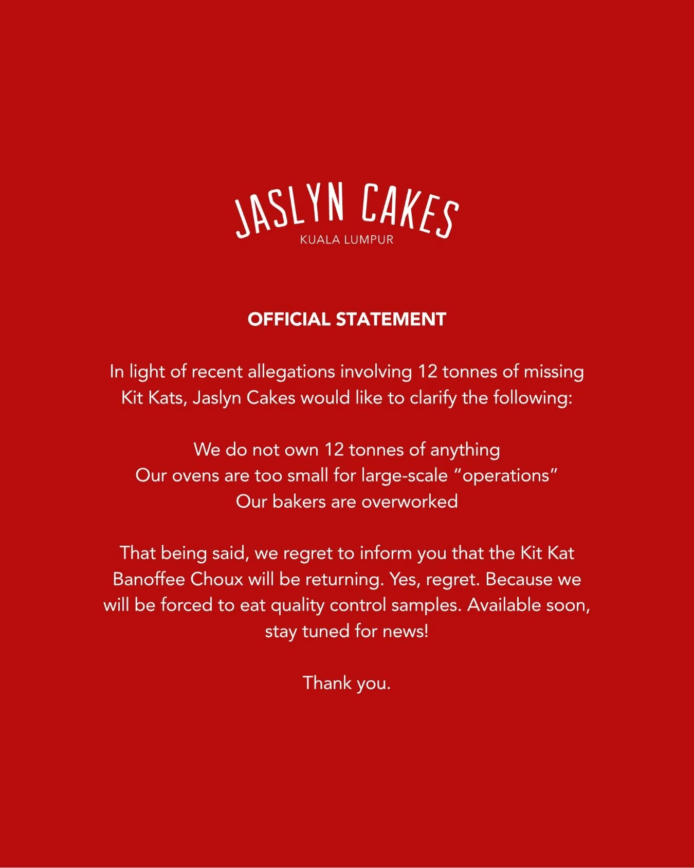 Regarding recent allegations&hellip;