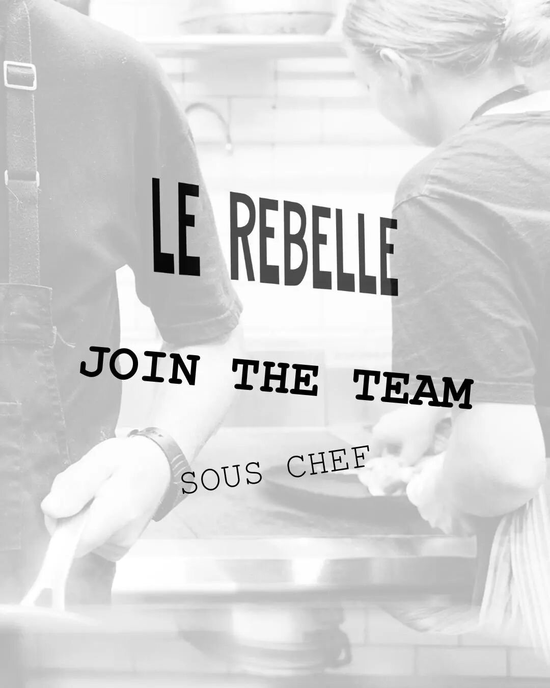 Le Rebelle has a rare and exciting opportunity for a Sous Chef to join our team!

Hit the link in bio to find out more about the role. 

Please send your CV along with a little note about yourself to chef@lerebelle.com.au.