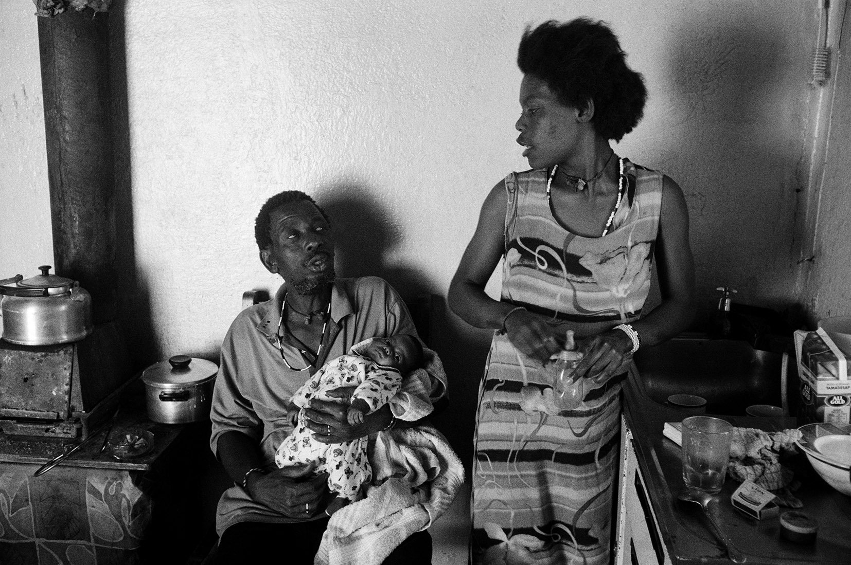  Ishmael, Karabo (son) and mother, Happy Loatle at home. White City Jabavu/ 2000 