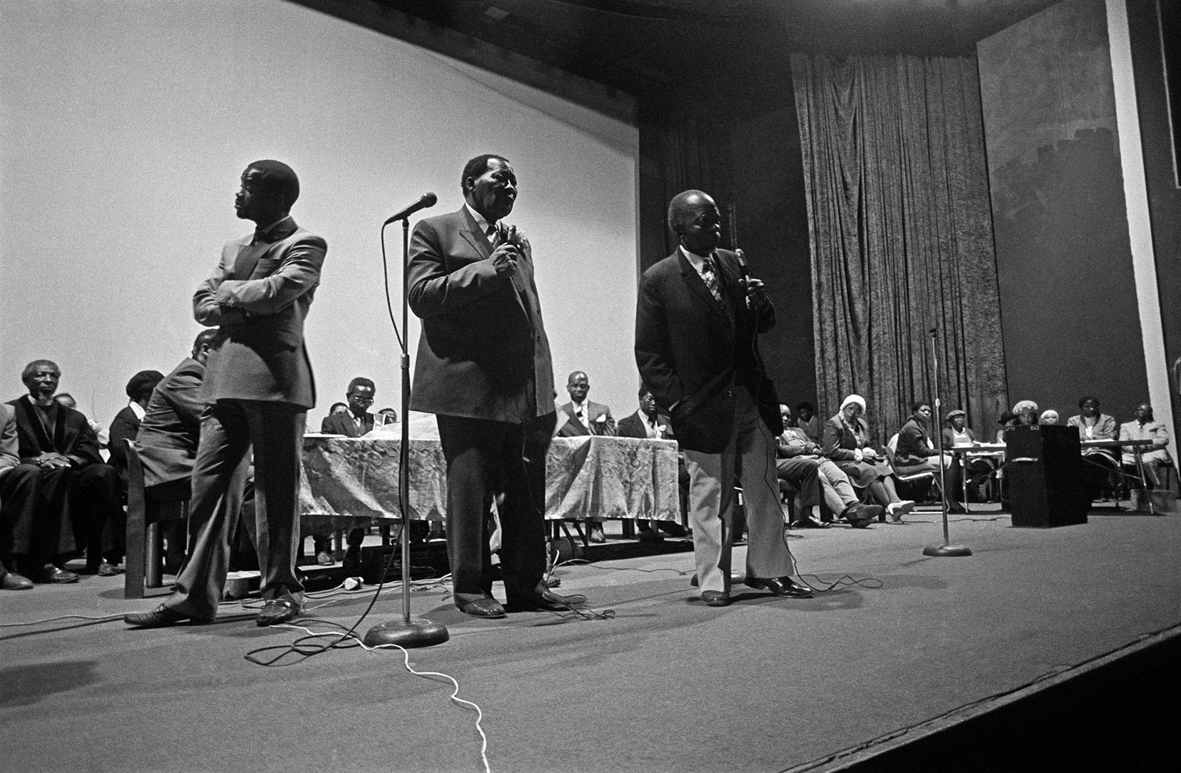  Mayor Ephraim 'E.T.' Tshabalala at Eyethru Cinema, Mofolo, Soweto/ c.1986 
