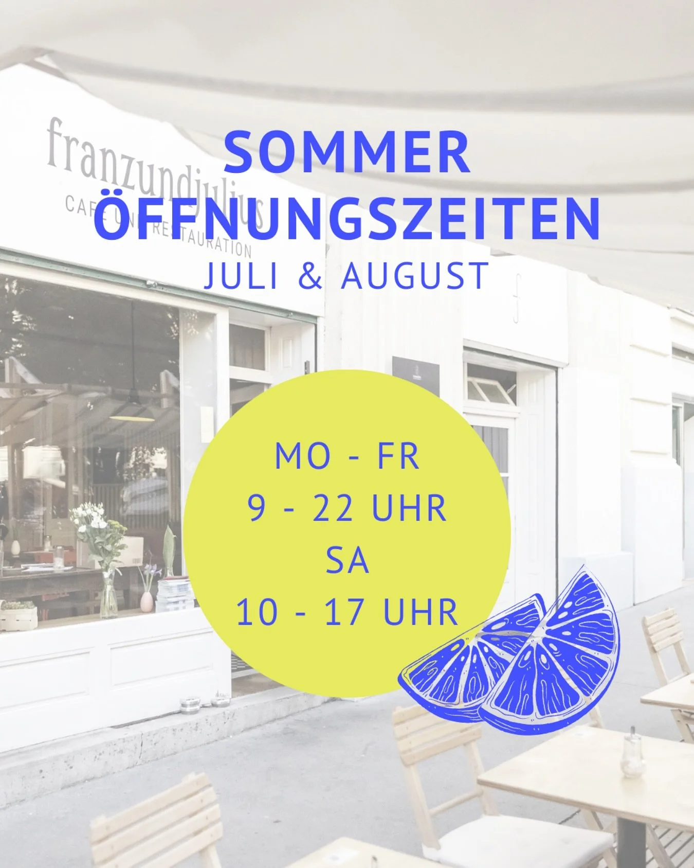 Im Sommer am Samstag ein bisschen sp&auml;ter und ein bisschen k&uuml;rzer. Aber fr&ouml;hlich und freudig wie immer! Bis bald beim Brunch am Samstag!