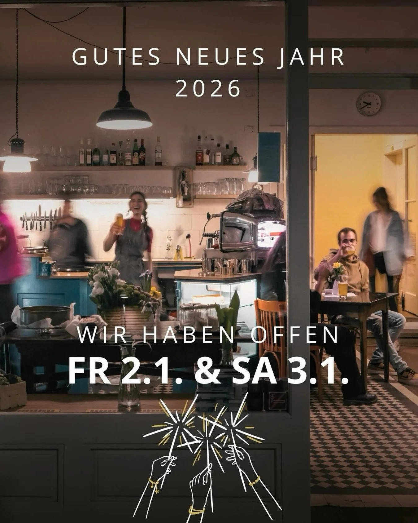 Wir sind wieder fit und f&uuml;r Euch da! Was darfs sein? Ein Brunch? Eine Topfentorte? Ein Sardellenringerlbrot? Wir freuen uns auf Euch!