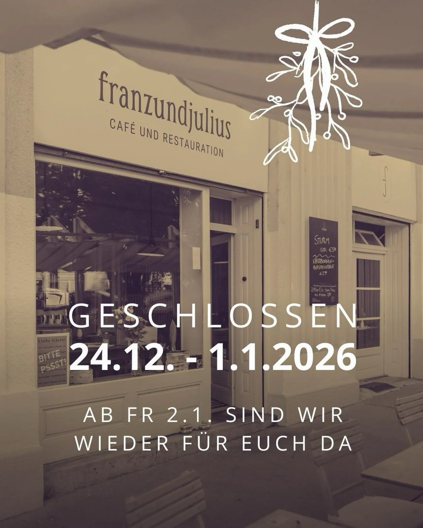 Danke an alle unsere wunderbaren G&auml;ste f&uuml;r dieses sch&ouml;ne Jahr! Genie&szlig;t die n&auml;chsten Tage mit lieben Menschen und wir sehen uns 2026 wieder!