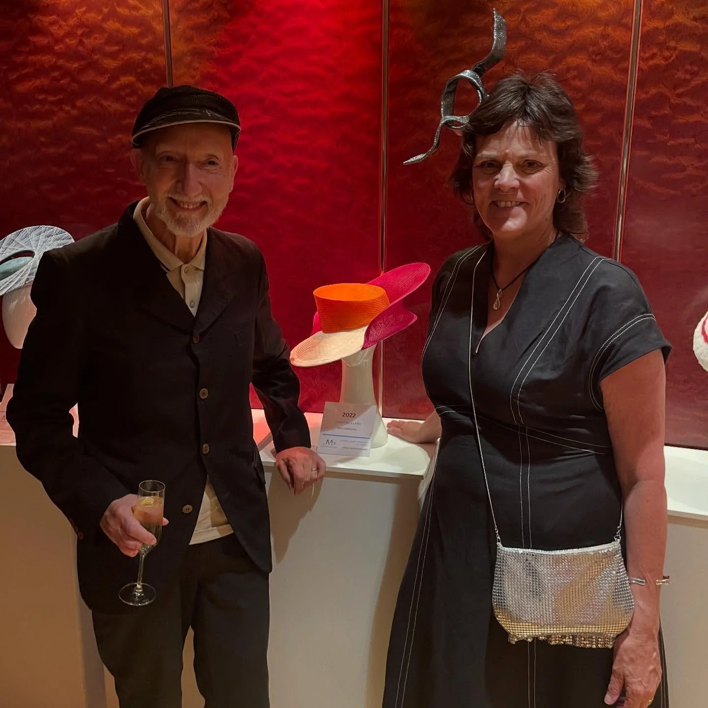 About last night.

Always special listening Stephen Jones talk hats.

With past winners of THE JONESY award on display it was extra special to get a moment together with  my piece and the man himself.

Congrats @millineryaustralia for a fabulous even