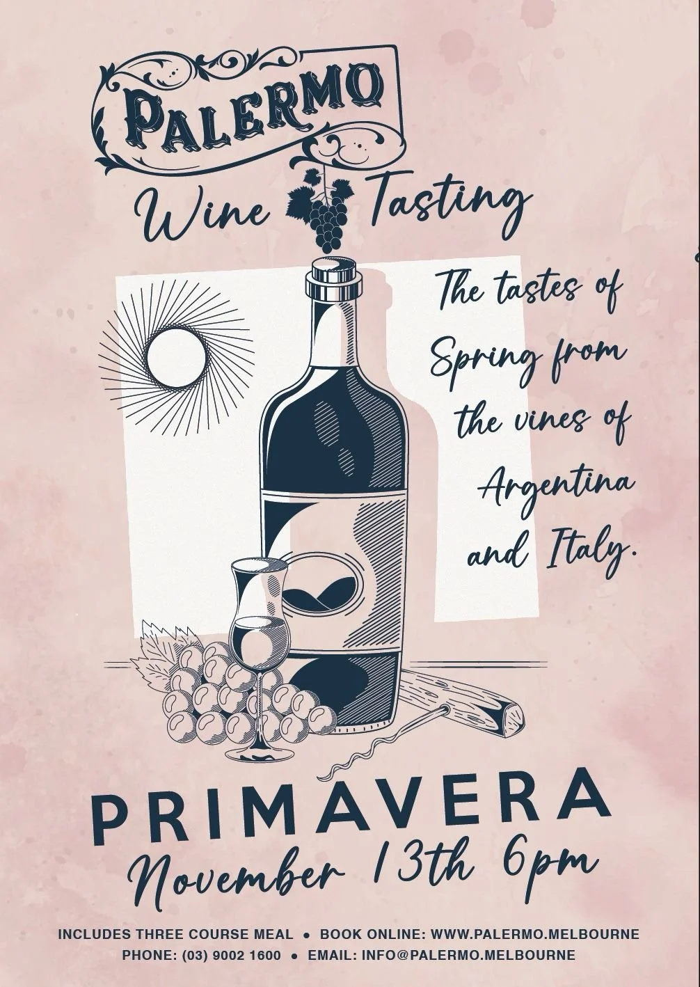 Primavera Spring Wine Tasting ~ Argentina and Italy