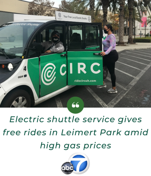 Electric shuttle service gives free rides in Leimert Park amid high gas prices