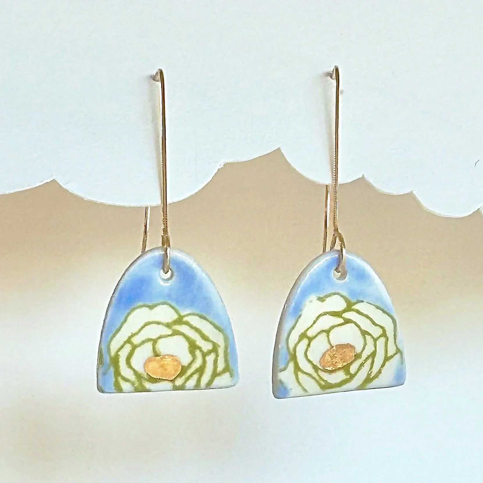 Poppy Earrings | Short Arch | Sky