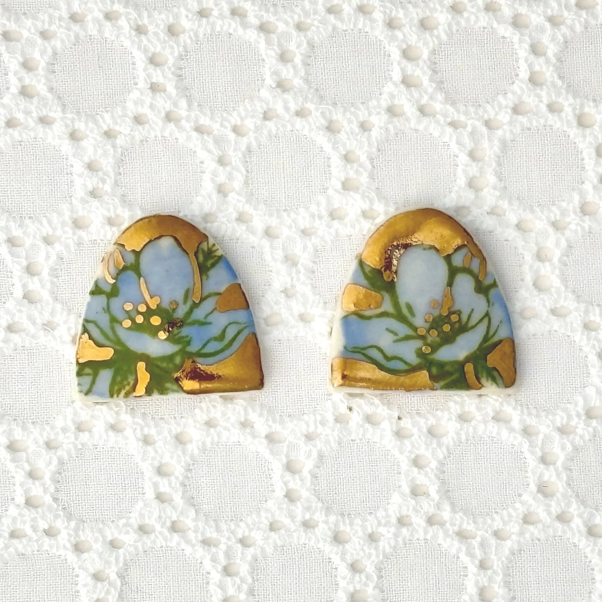 Magnolia Earrings | Short Arch Studs | Sky