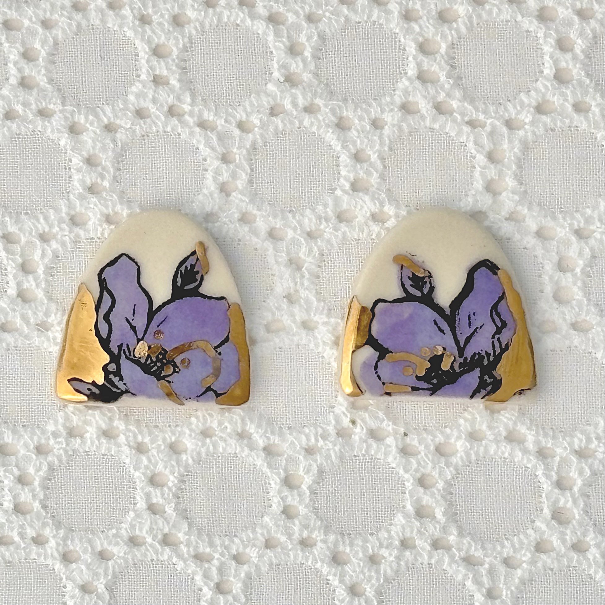 Magnolia Earrings | Short Arch Studs | Periwinkle