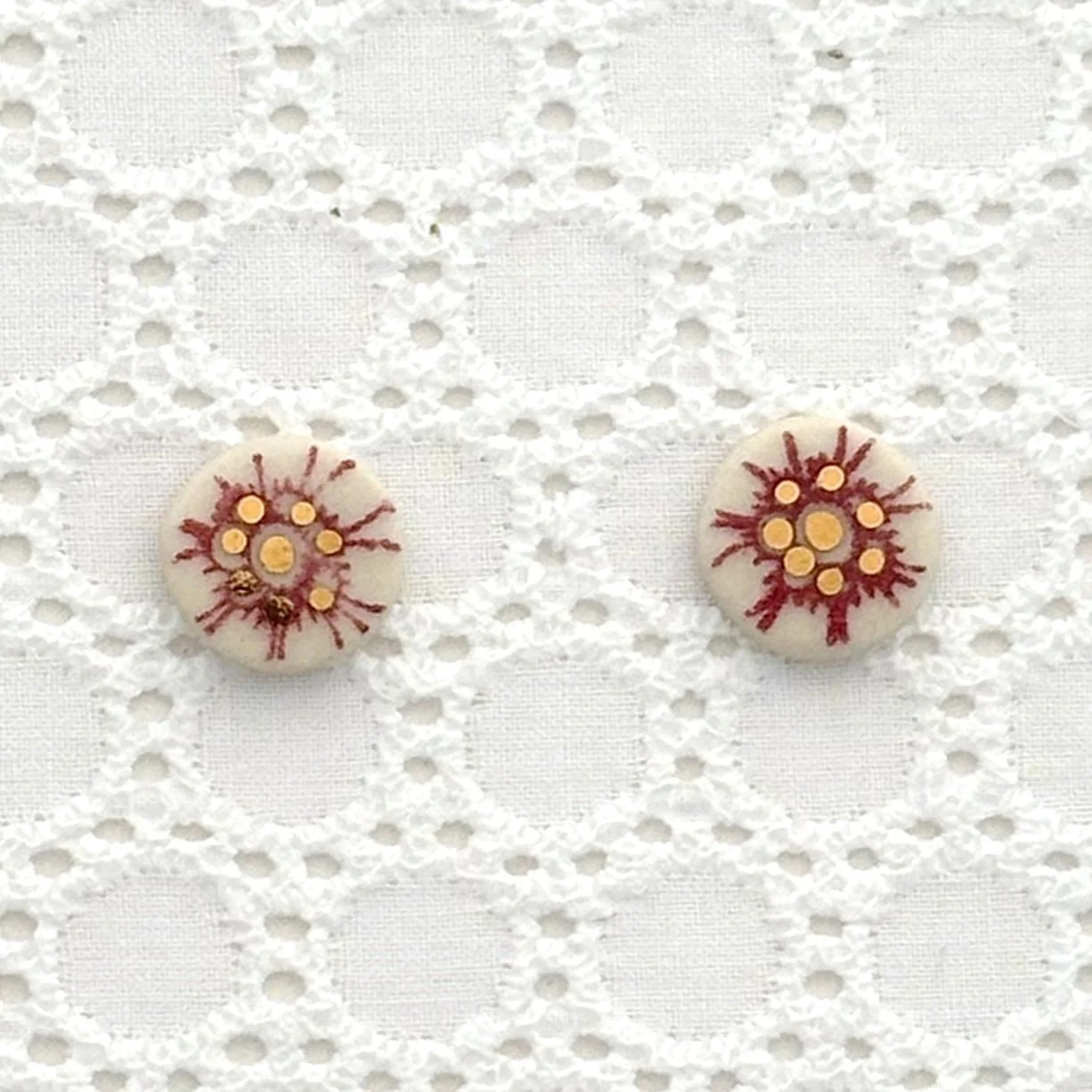 Calico Print Earrings | Studs | Rose