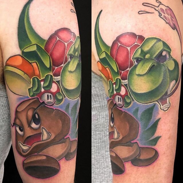 #yoshi #goomba #supermariobros #nintendo #gamerink #gamertattoo  If this sort of project is something you are interested in check out my website. .
&diams;️marktousignant.com&diams;️
.
&diams;️ https://marktousignant.threadless.com/ &diams;️
.
&diams